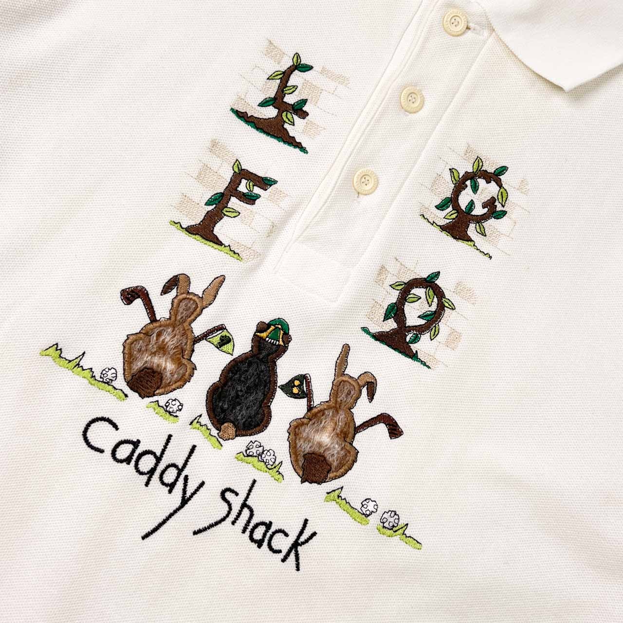 Jean Charles de Castelbajac Sport カステルバジャック スポーツ キャラデザイン 鹿の子 半袖 ポロシャツ 4/ホワイト メンズ ゴルフ