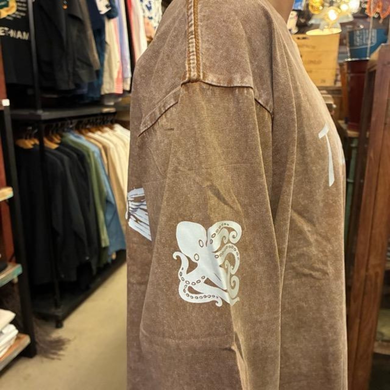 TOPANGA Lady's TOPANGA FIRECOUNTRY Pigment dyed T-shirt Fisherman Brown　ピグメントダイ長袖Tシャツ　フィッシャーマン　ブラウン　全4サイズ　
