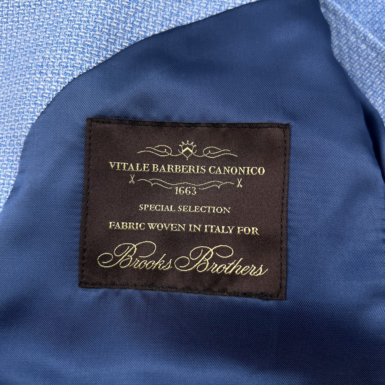 美品/未使用品 Brooks Brothers ブルックスブラザーズ CANONICO カノニコ 2B テーラードジャケット 38S /サックスブルー