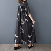 鶴柄 モノトーン ワンピース 30190