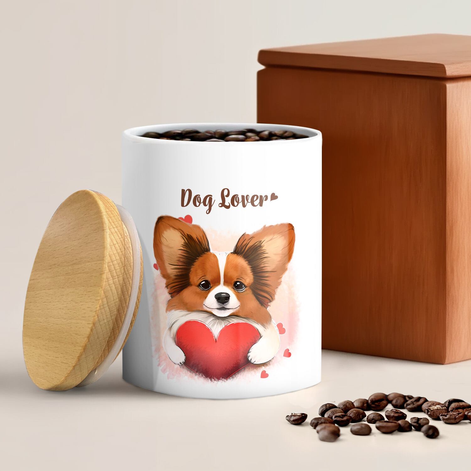 キュンです パピヨン 】キャニスター 保存容器 お家用 プレゼント 犬