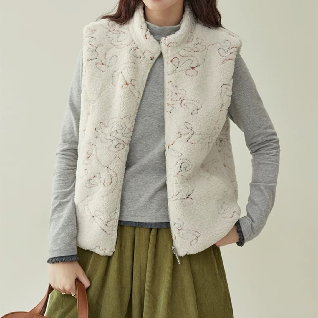 ジャガードボアベスト F3907