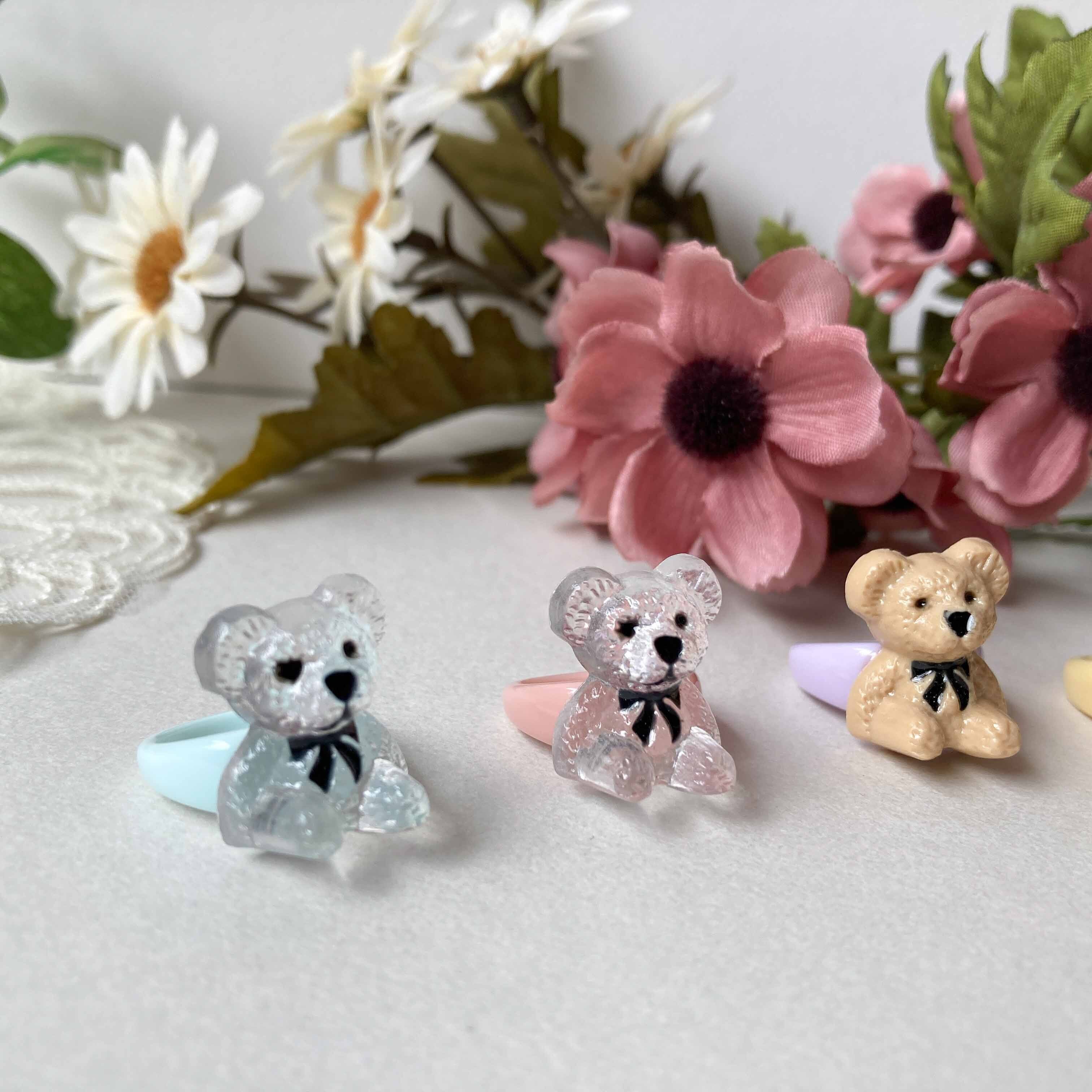 再入荷〉おすわりクマのキッズリング | Dua-アクセサリーパーツショップ