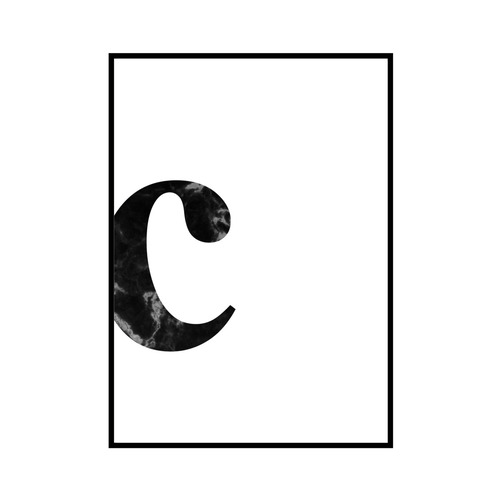 "c" 黒大理石 - Black marble - ALPHAシリーズ [SD-000530] A4サイズ ポスター単品