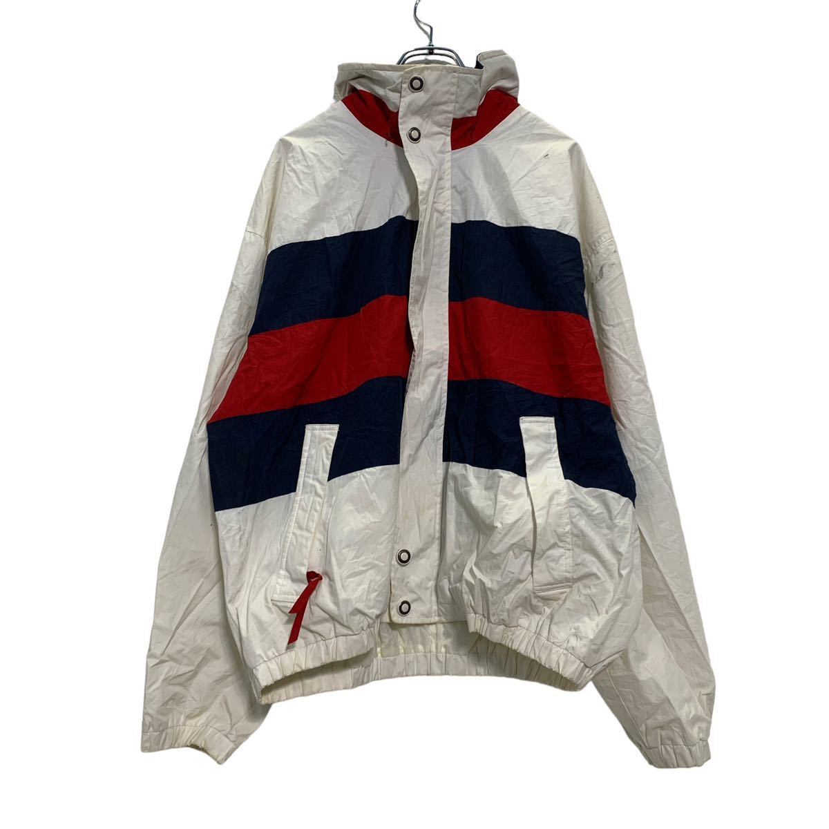 MEMBERS ONLY ジップアップ ナイロン ジャケット L ホワイト ネイビー