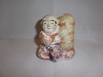 俵と童子 pottery child with straw rice bag 