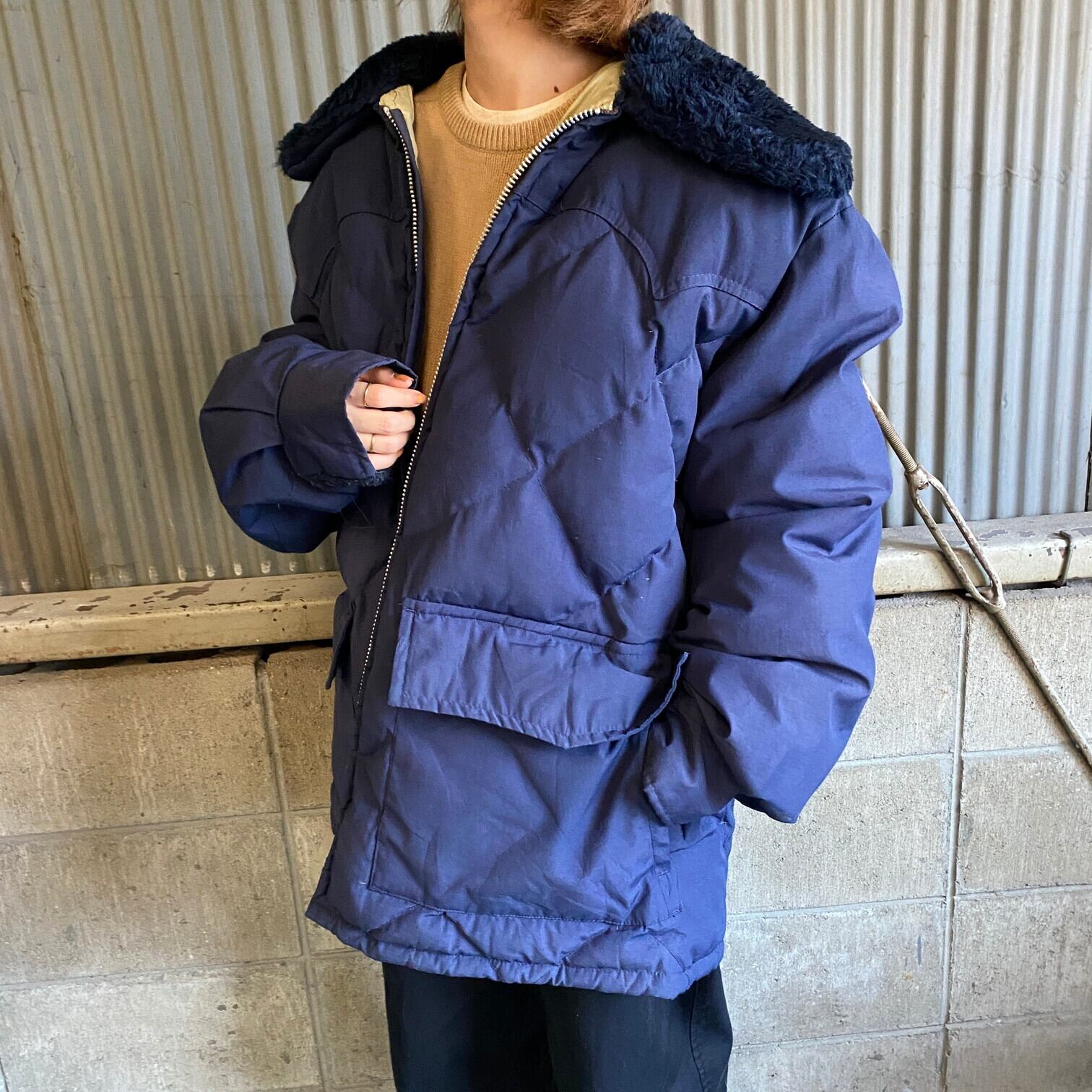 70年代 Schott ショット 襟ボア キルティング グース ダウンジャケット  