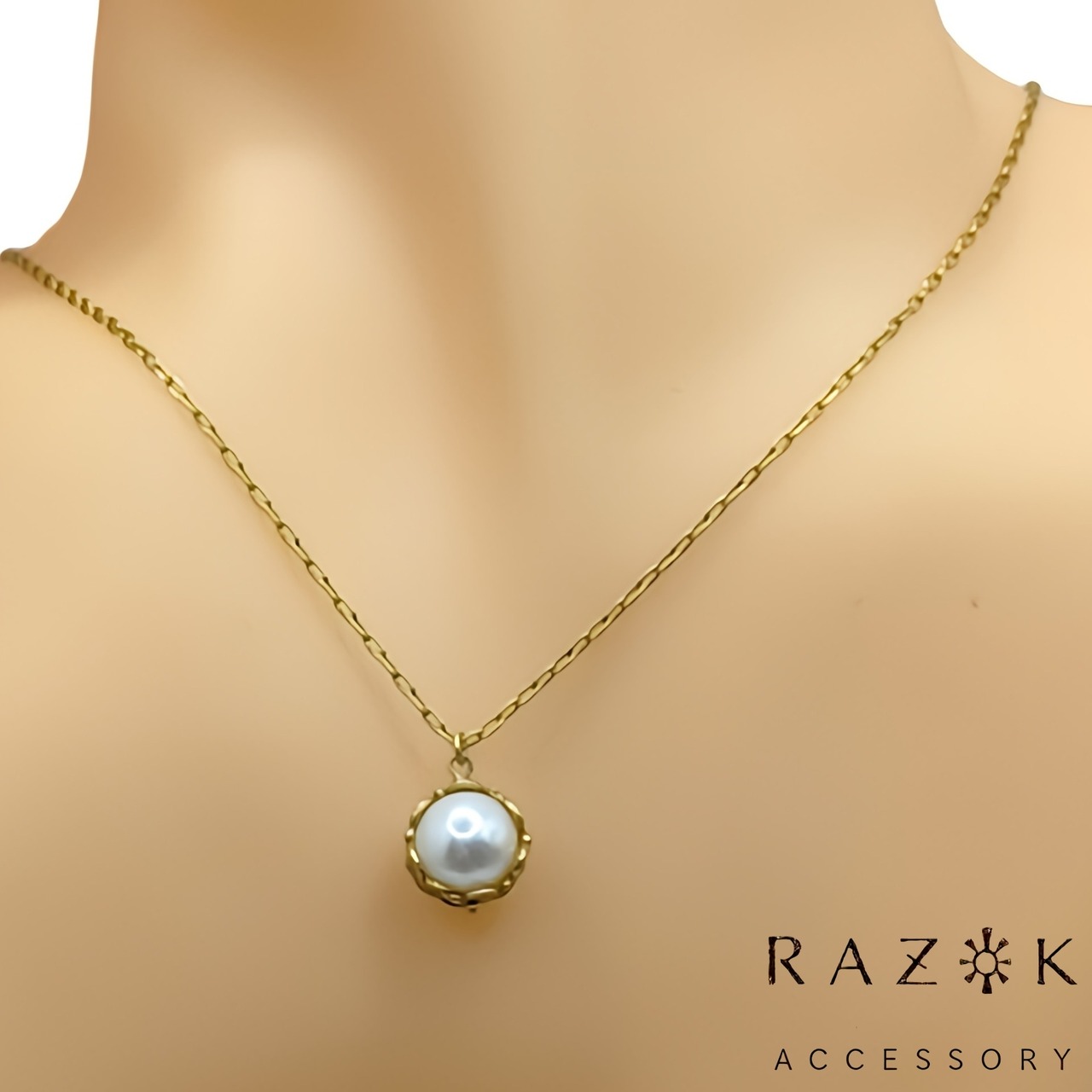 一粒淡水パールネックレス Color:Antique Gold | RAZOK【ラゾック】 