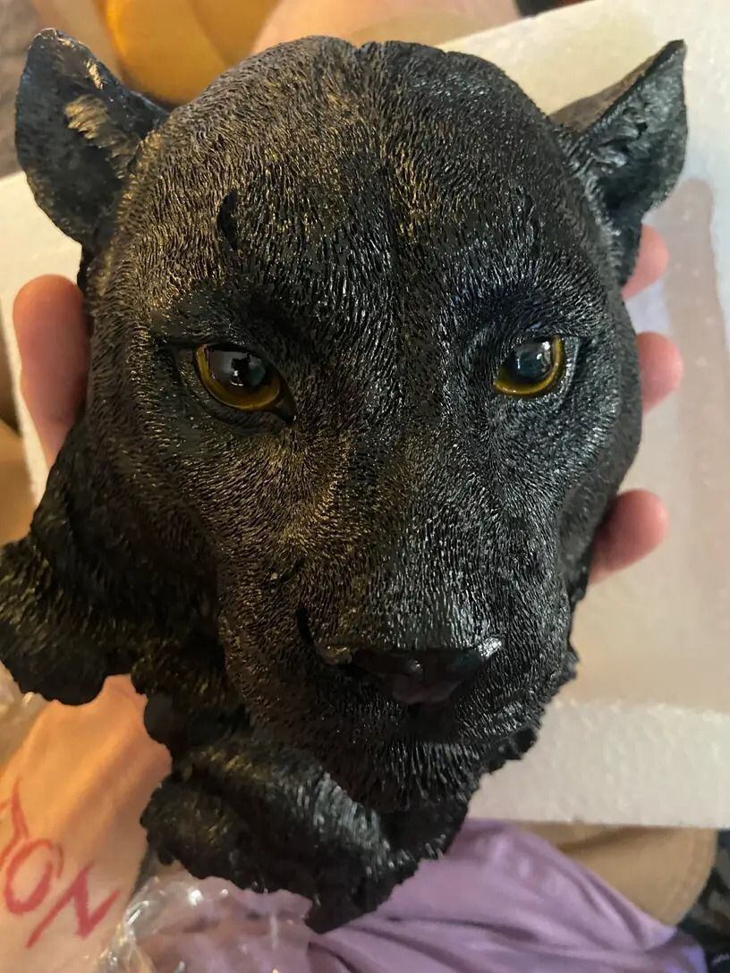 黒ヒョウ 壁掛けオブジェ アニマルヘッド 剥製風 壁装飾 壁掛け 動物