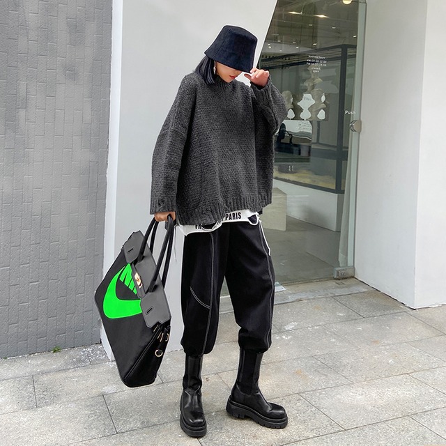 レディース モード系 ニット セーター レトロ プルオーバー ストリート系 大人きれいめ キレカジ ブラック グレー オルチャン 原宿系 代 30代 モード系ファッション専門店 With U レディース モード系 ニット セーター レトロ プルオーバー ストリート系 大人きれいめ キレカジ ブラック グレー オルチャン 原宿系 代 30代 モード系ファッション専門店 With U