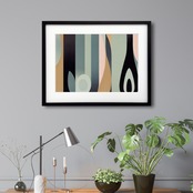 Echo Lines｜静寂のリズムが響く幾何学アートポスター｜直線と余白が織りなす北欧モダンなミニマルインテリアA2ポスター