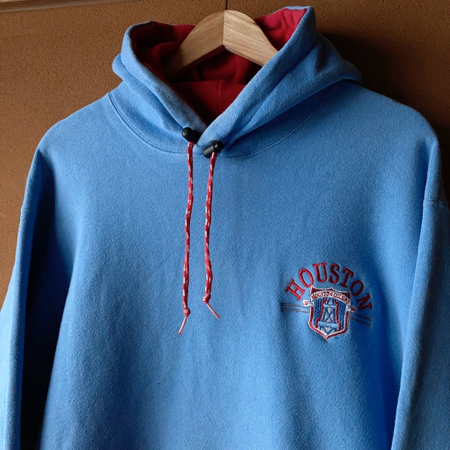 【レア】90's HOUSTON OILERS チームスウェットパーカー TITANS NFL AFL SIZE L【1210A13】