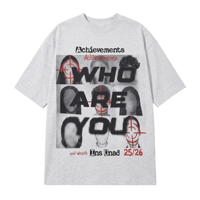 Street Portrait Print Hip Hop Short Sleeve T-shirt 0004