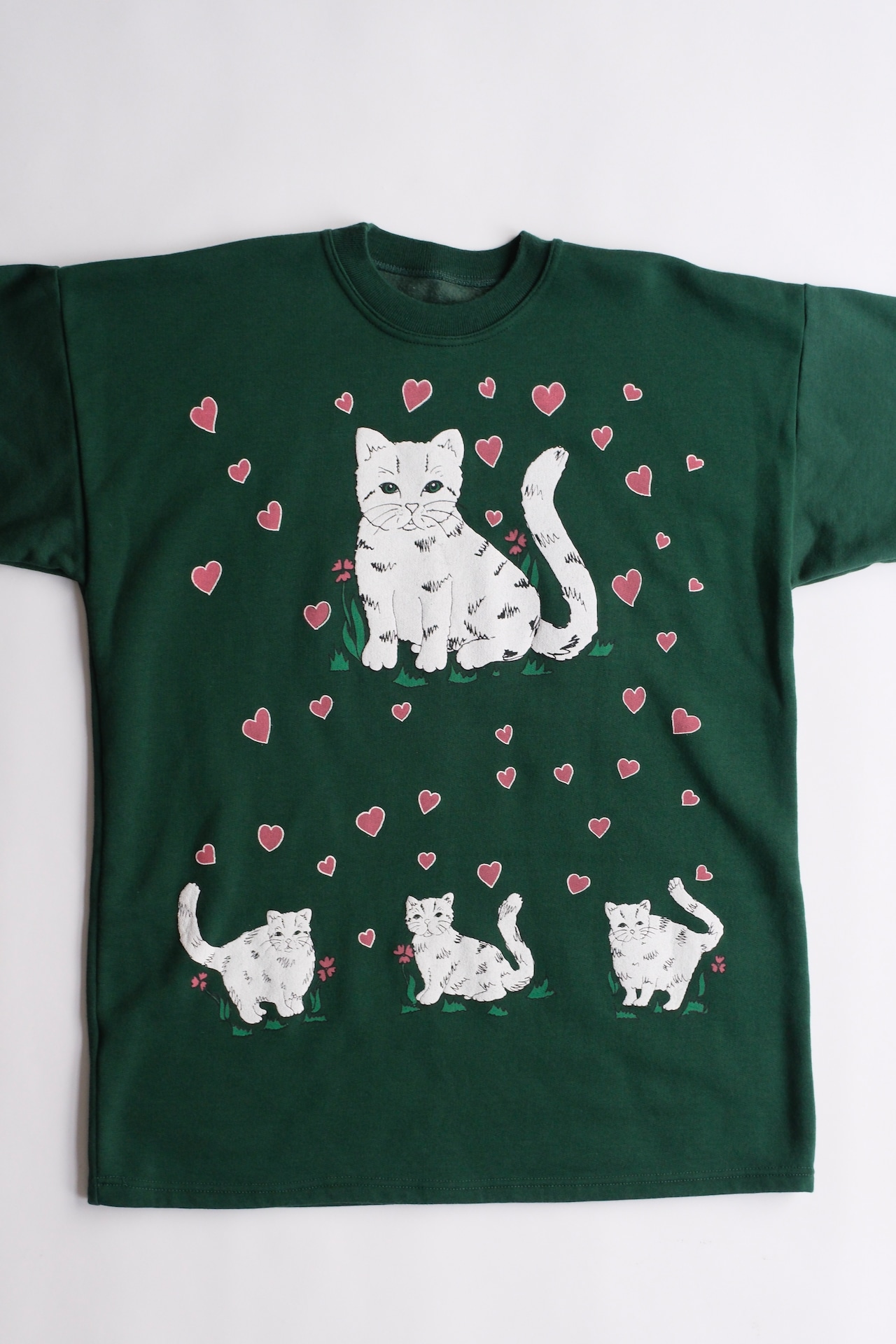 Cat & heart print sweatshirt