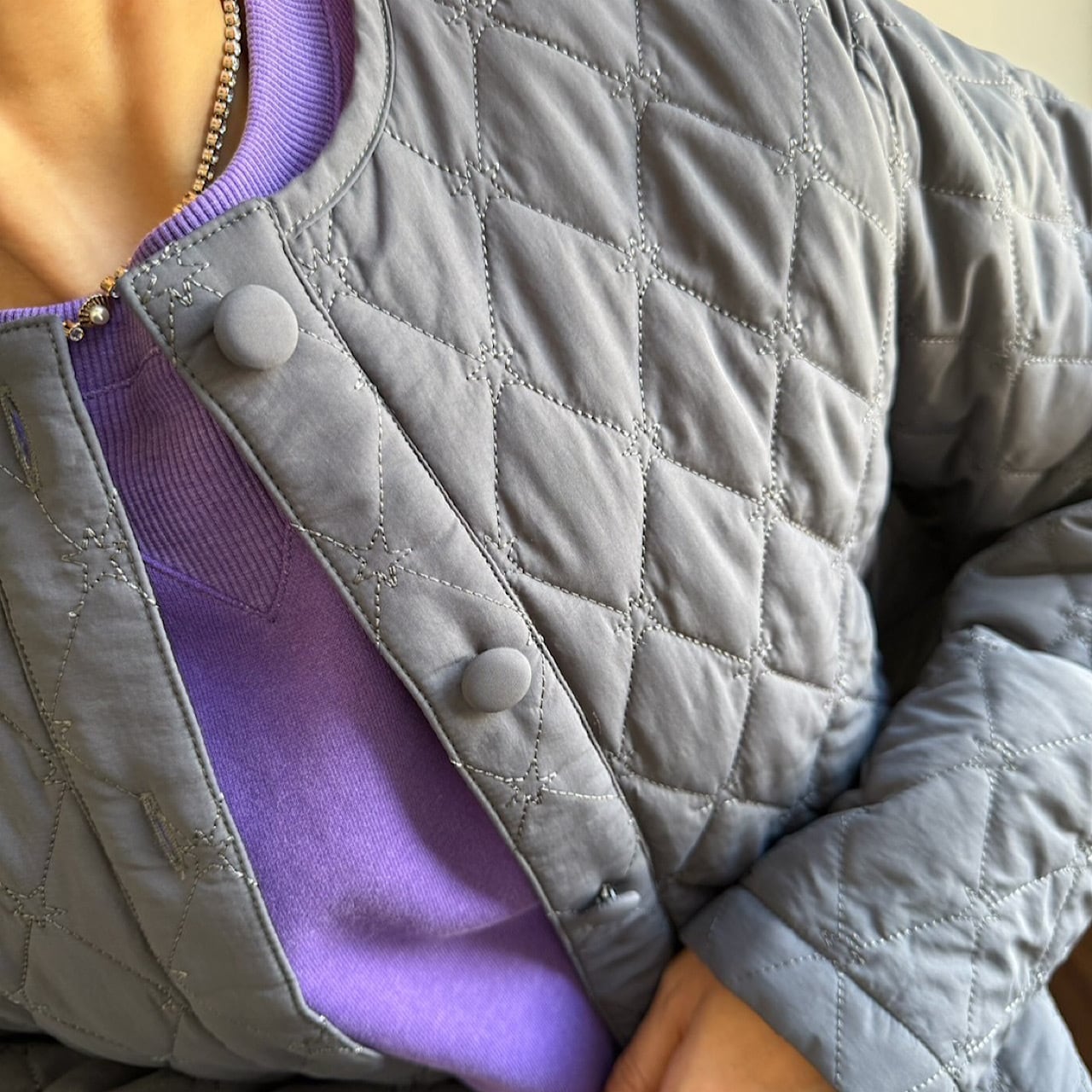 スターキルトジャケット(グレー) | LINKABLE