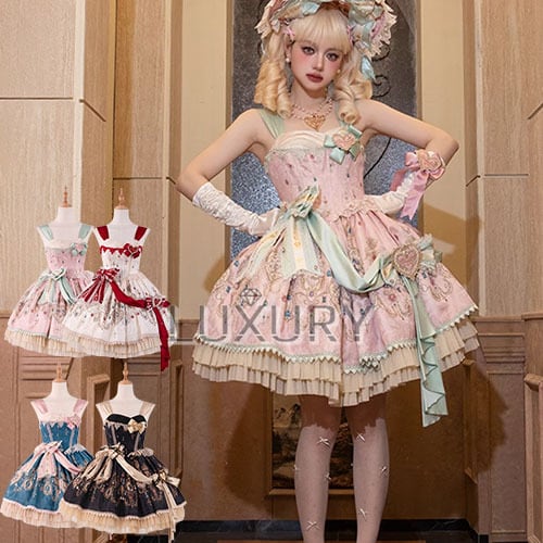 クラシカルロリータ クラロリ ジャンパースカート のみ 4色 ミニ丈