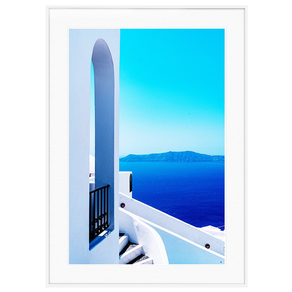 ギリシャ 風景写真 サントリーニ島インテリアアート額装 AS1406