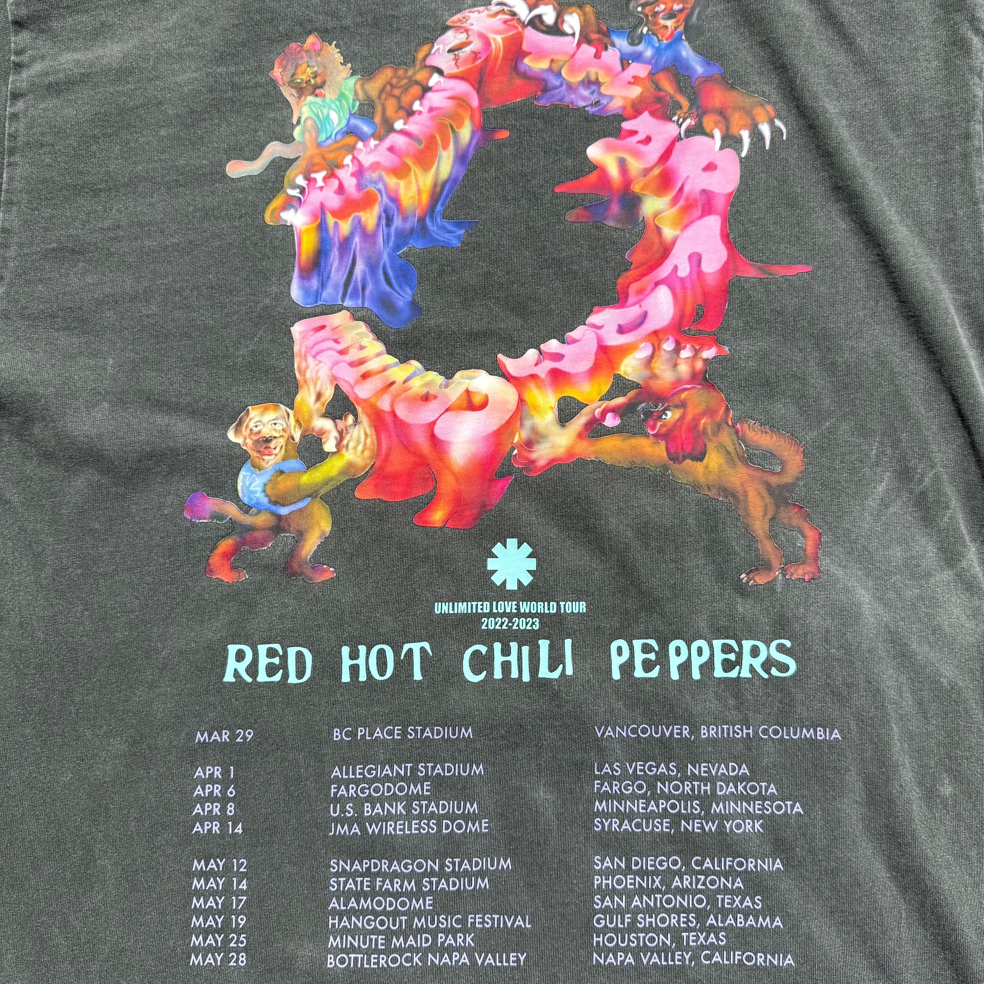 USED “RED HOT CHILI PEPPERS” 2022-2023 WORLD TOUR T-Shirt M