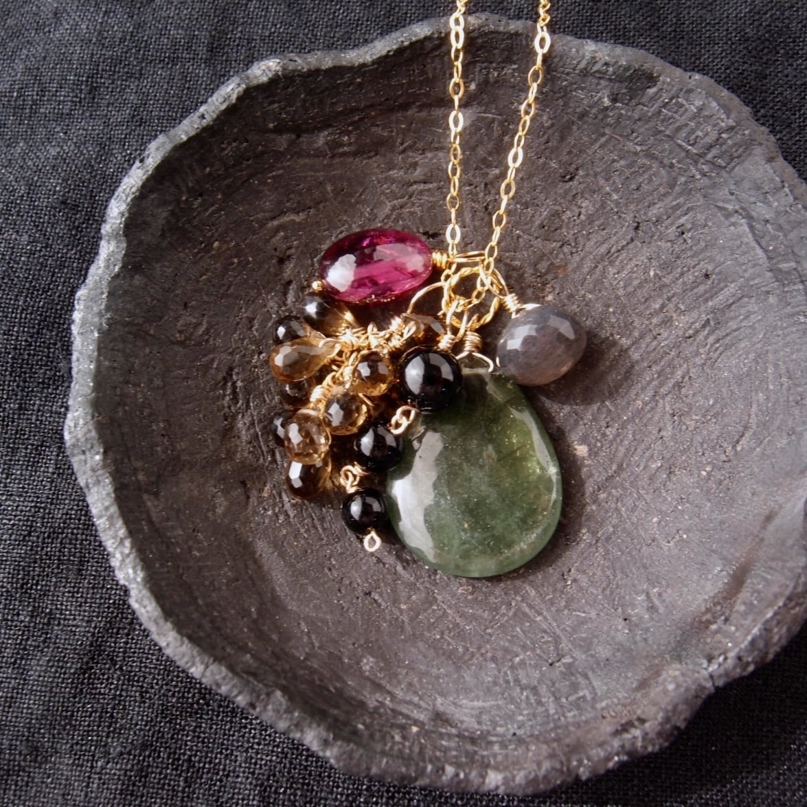 【K14gf】Charm Set・Necklace/チャームセット(Green Apatite)ネックレス用