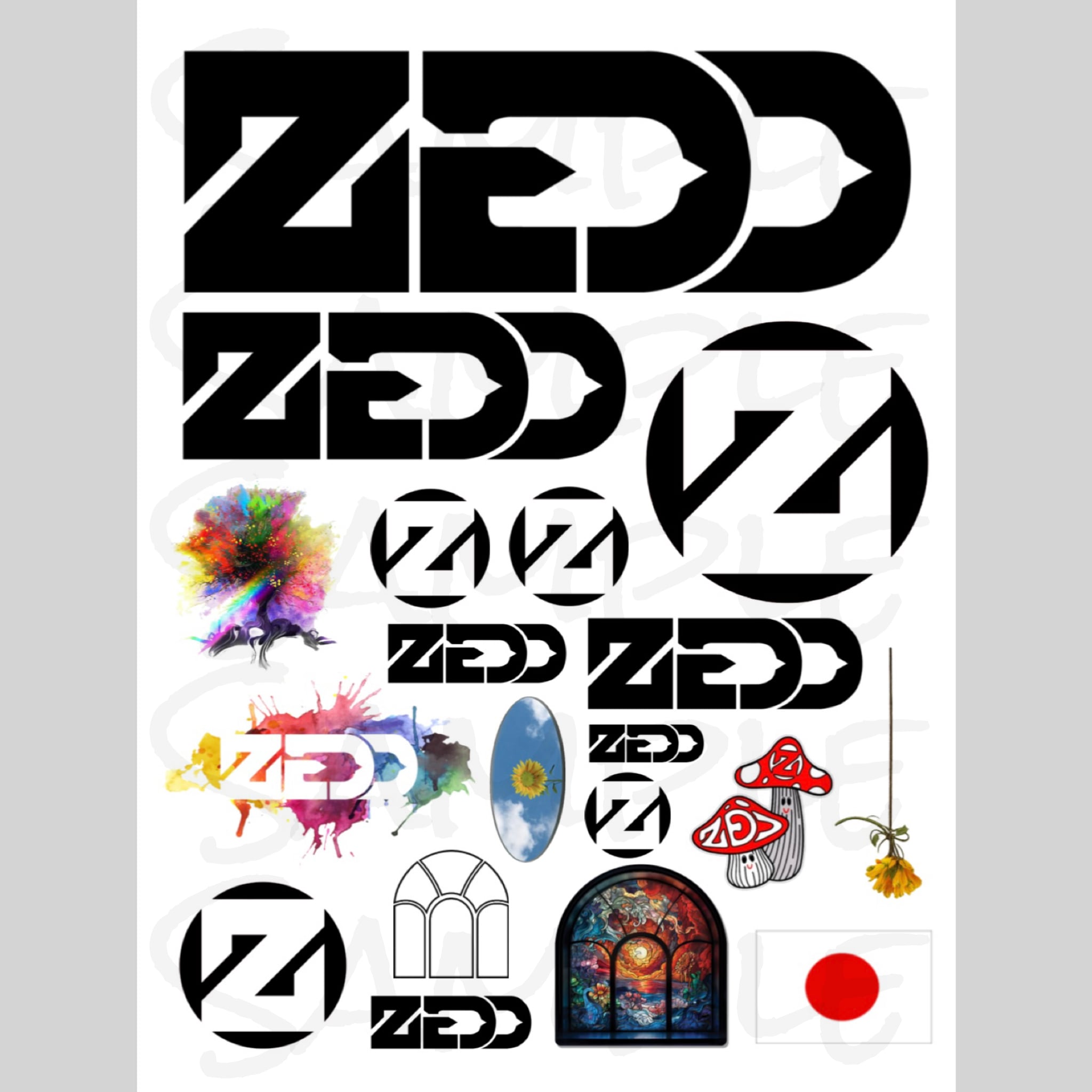 白黒Ver.】ZEDD タトゥーシール | シール雑貨店【MIMINE】