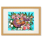 Art Print A4（Ukulele Hibiscus）with Frame