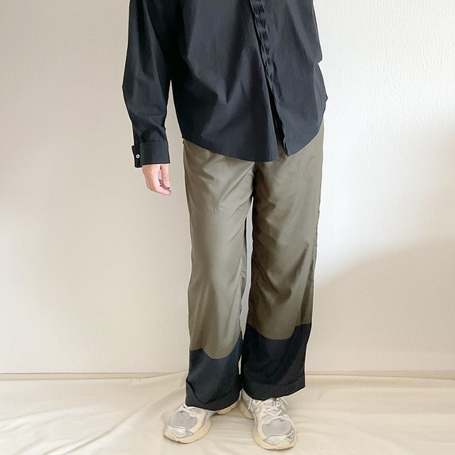 イージーパンツ beside (マイクロスパン) - KHAKI×BLACK