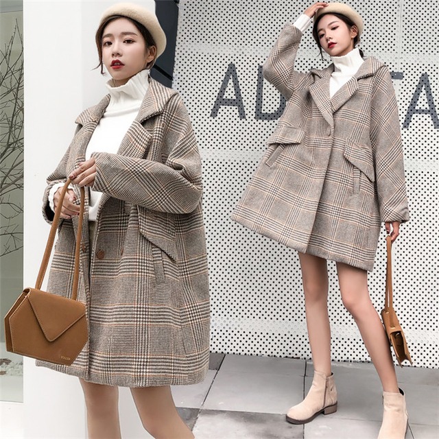 秋冬 綿 チェスターコート 厚手 ファッション レトロ 新作 チェック柄 カレッジ風 エレガント コート