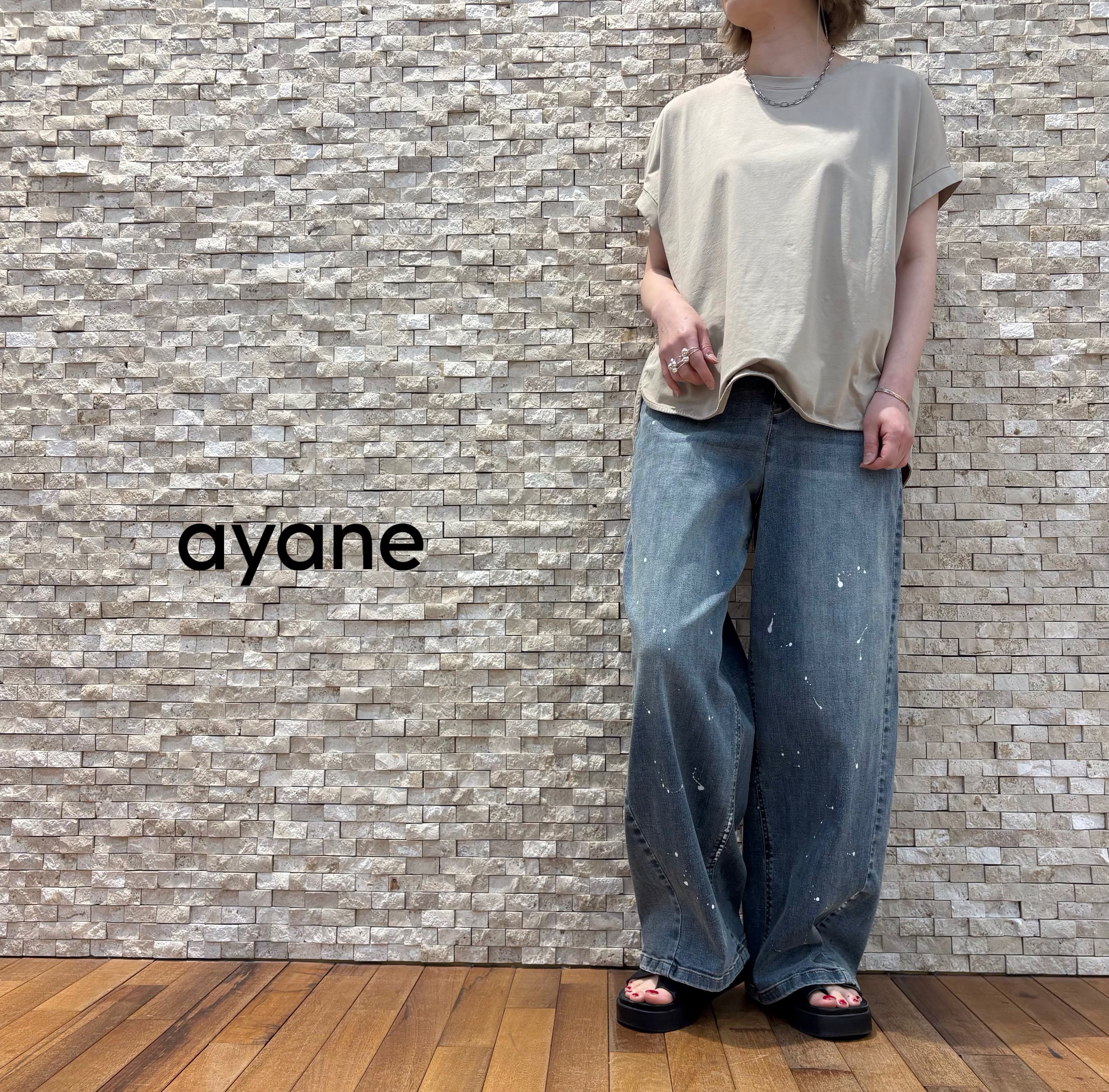 ayane】ペイント加工バレルレッグデニムパンツ（826543） | FORME Base