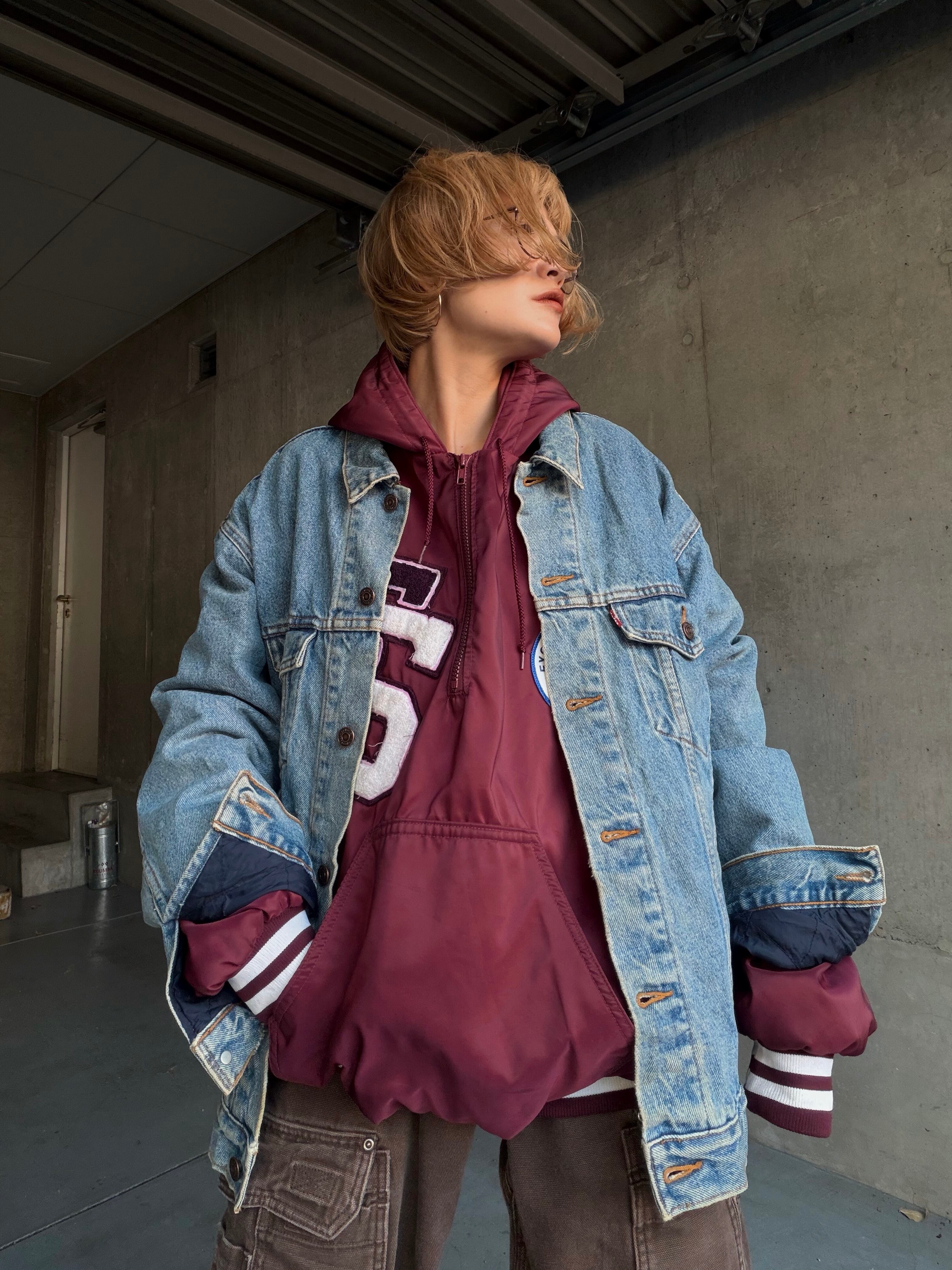 (OT1377)90's Levi’s flannel lined denim jacket