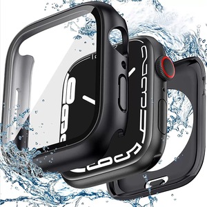 【在庫処分】TALENANA for Apple Watchケース 45mm 44mm 41mm 40mm 【3 in 1防水設計】 アップルウォッチ液晶保護フィルム+防水保護ケース+背面ケースの3 in 1デザイン Series 8/7/6/SE/5/4高タッチ感度 PC素材 全面保護 防傷 衝撃吸収 (Series6/SE/5/444mmブラック)