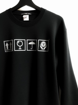 GRAPHIC CREW NECK BLACK SWEAT " Mono-Flow "
