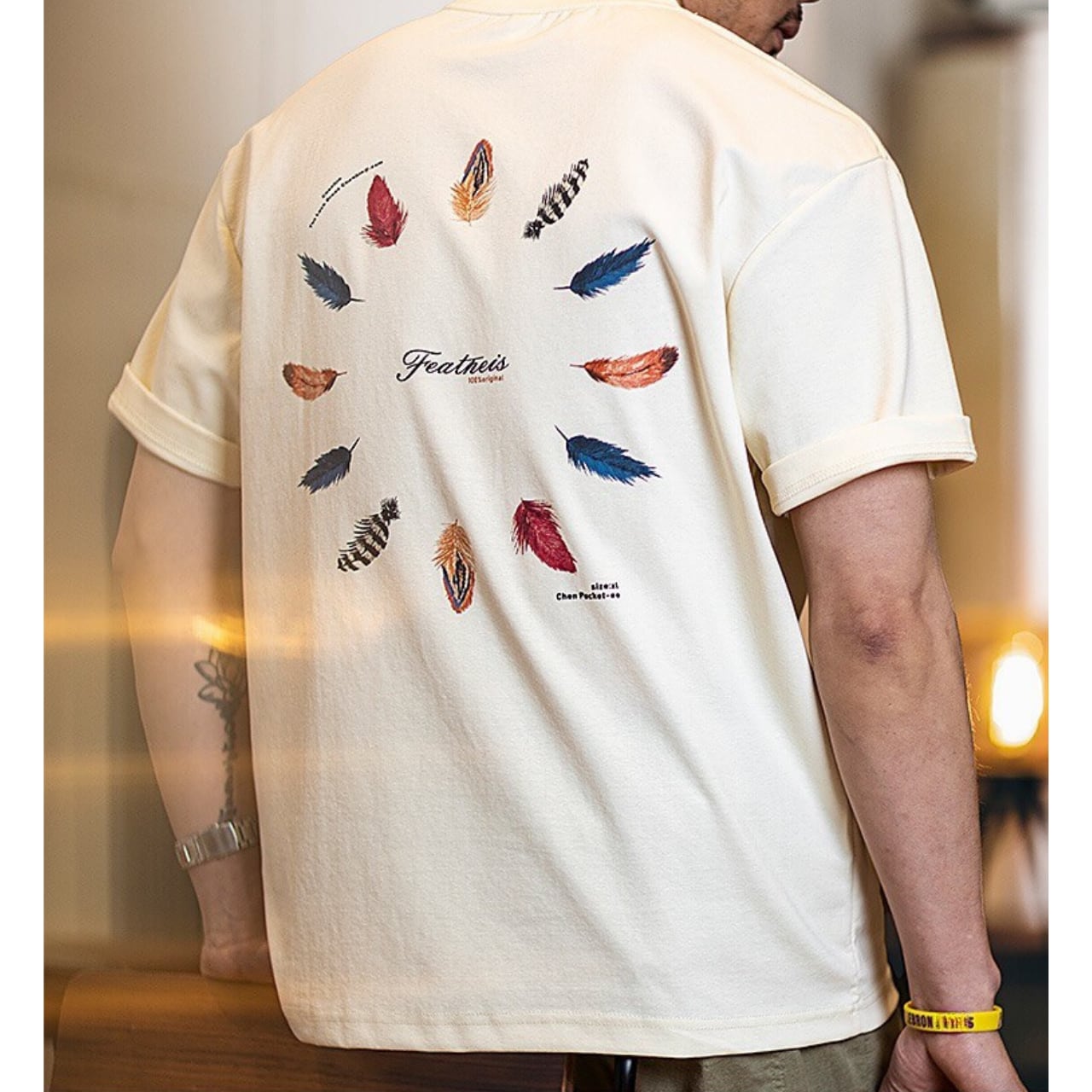 バックプリント クルーネック ボックスシルエットTシャツ 00313