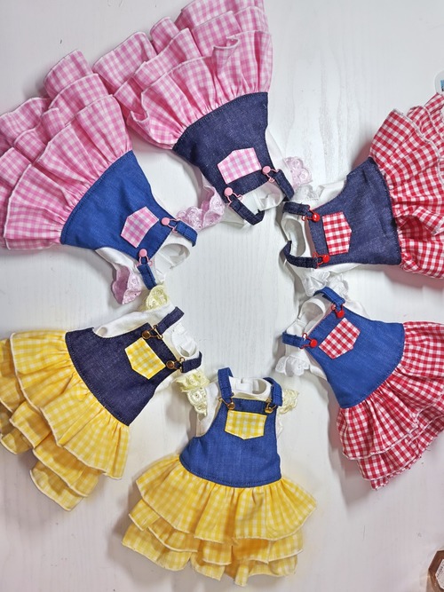 【めるへん中毒】デニムフリルサロペットセット