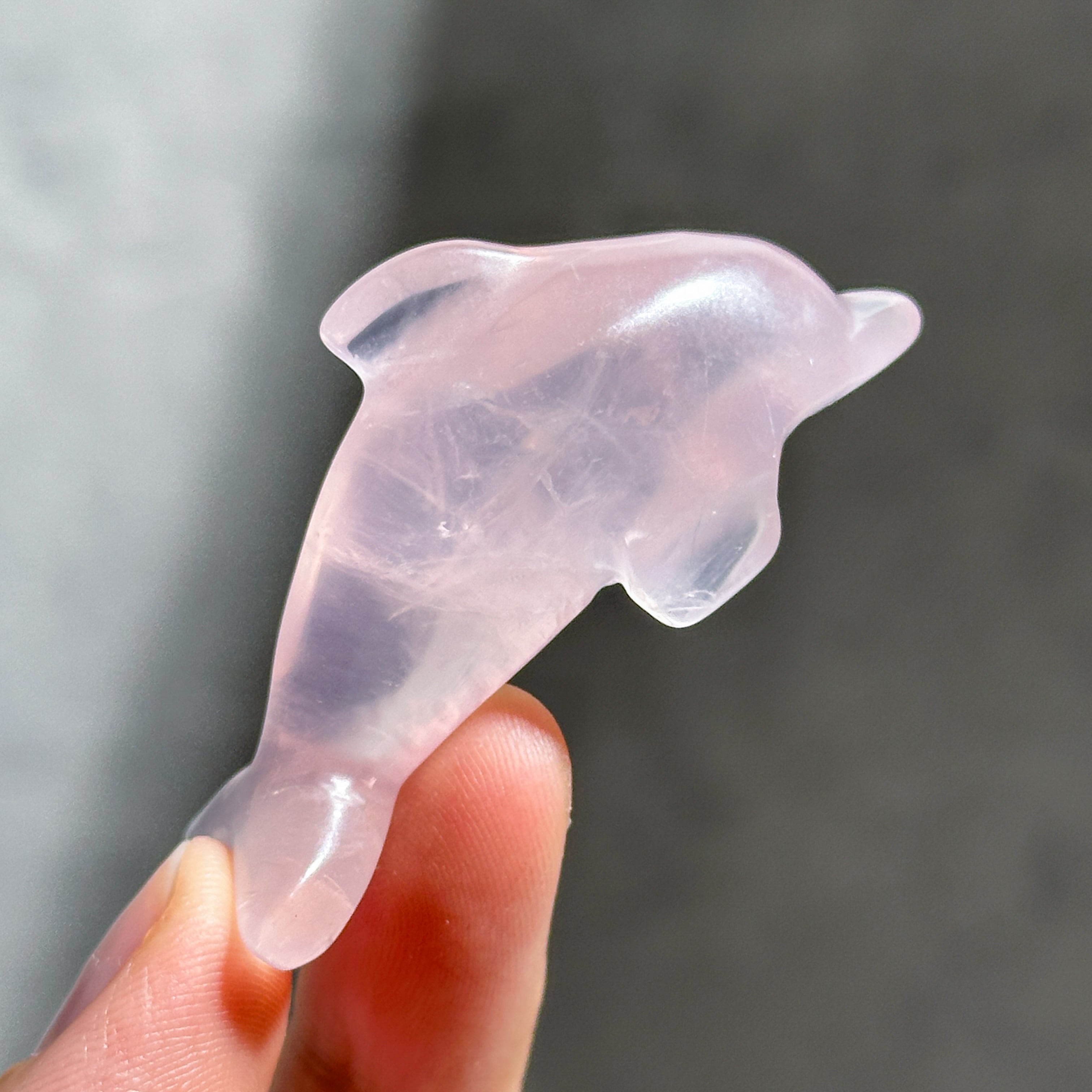 ローズクォーツ ミニイルカ04◇ Rose Quartz◇ 天然石・鉱物