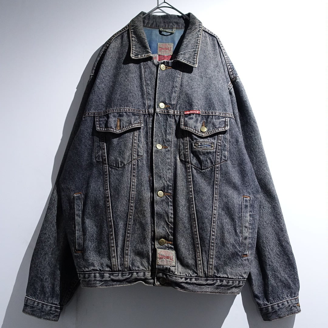 EURO Faded Black Denim Trucker Jacket