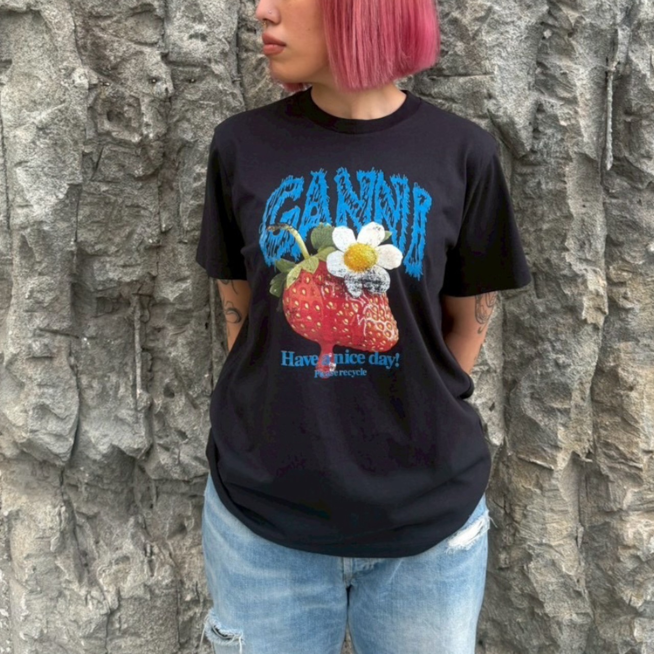 【GANNI】Basic Cotton Jersey Strawberry - 8