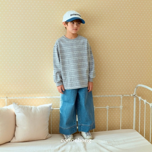 《予約》送料無料【cottonbong】adult ) Windy Stripe T-shirt