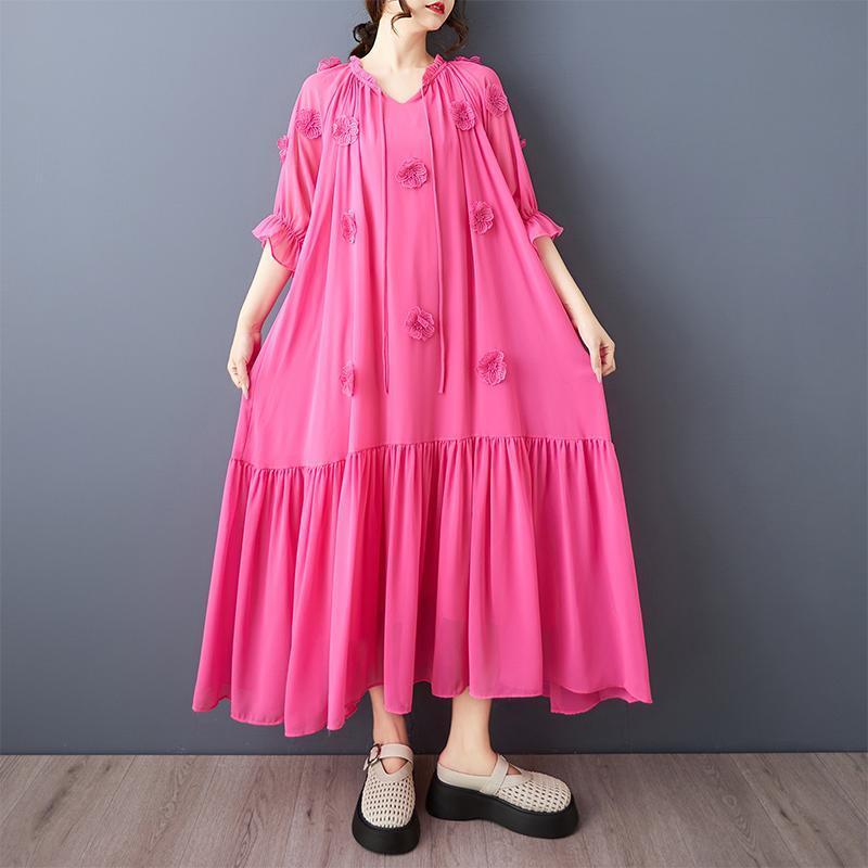 ❤️大きいサイズ❤️ロングワンピース レディース 春夏 新品 半袖