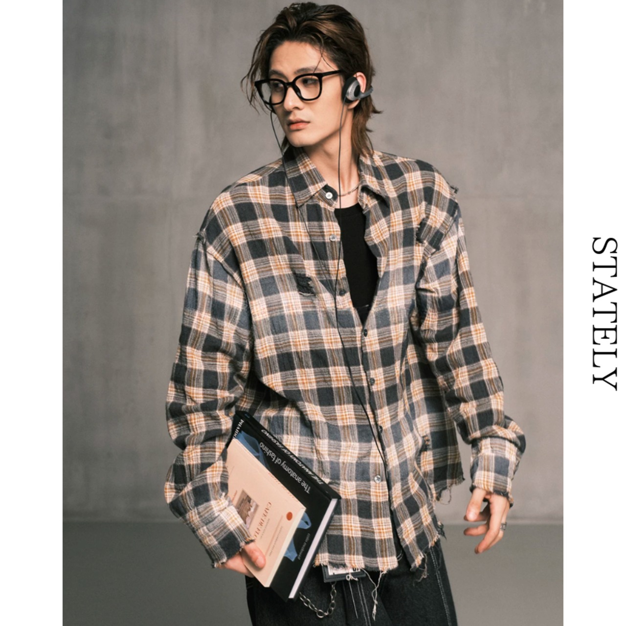 Distressed Check オーバーシャツ/2color_T33・画像3