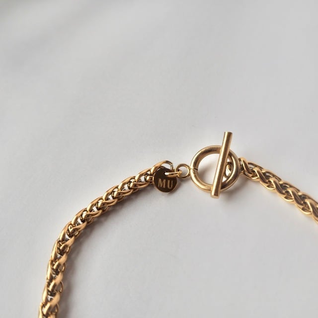 K18フォックステールチェーンブレスレット　369K2507 フォックステールチェーンブレスレット ＜オールサージカルステンレス