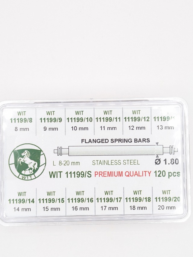WIT 11199/S PREMIUM QUALITY バネ棒セット Φ1.8  8～20mm 120本入