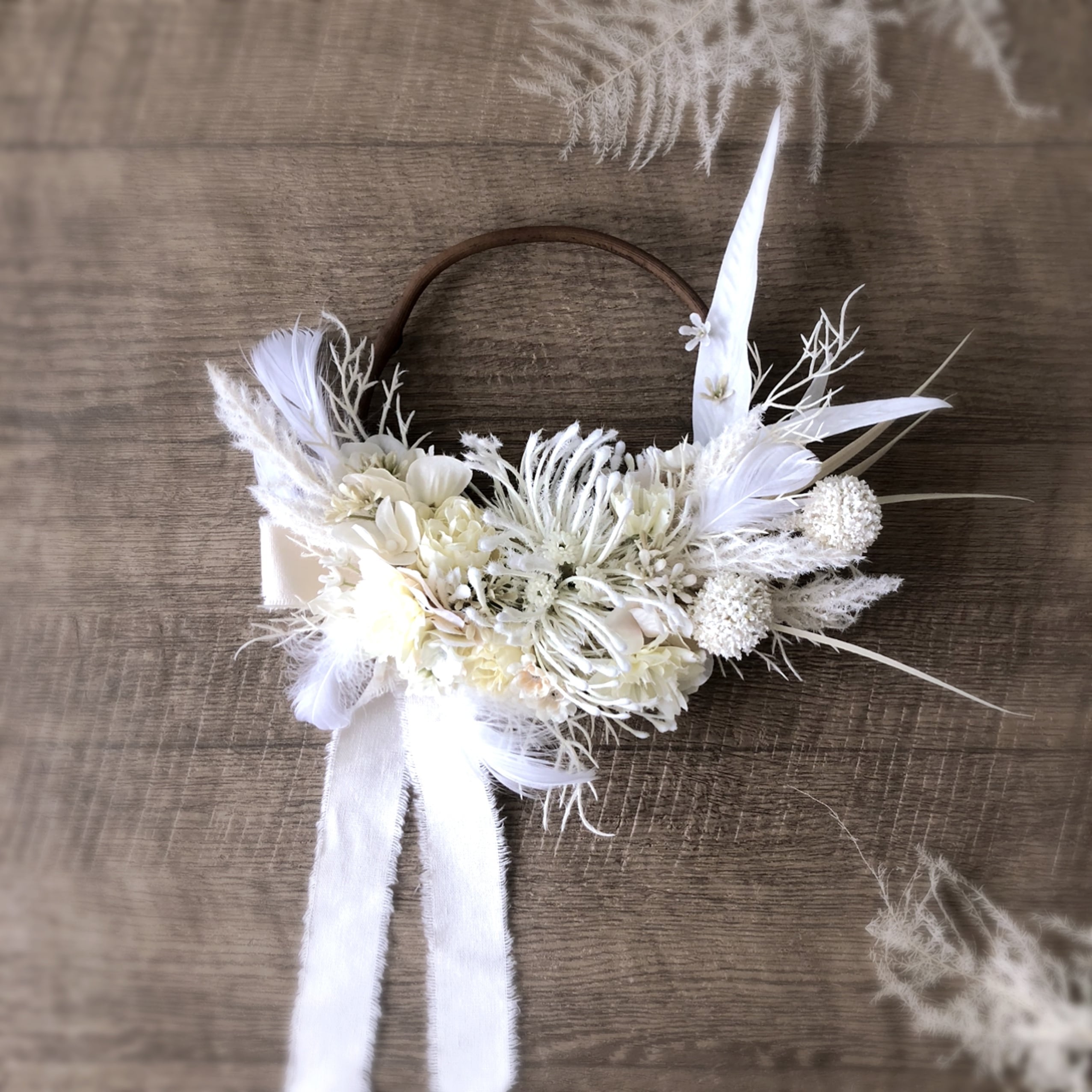 アナベル紫陽花フライングボールリース アナベル紫陽花フライングボールリース アナベル紫陽花 フライング