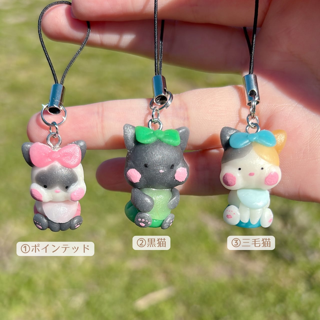 展示品】キューピットねこにゃん♡ 樹脂粘土 樹脂粘土 猫キーホルダー | moonuchinoko