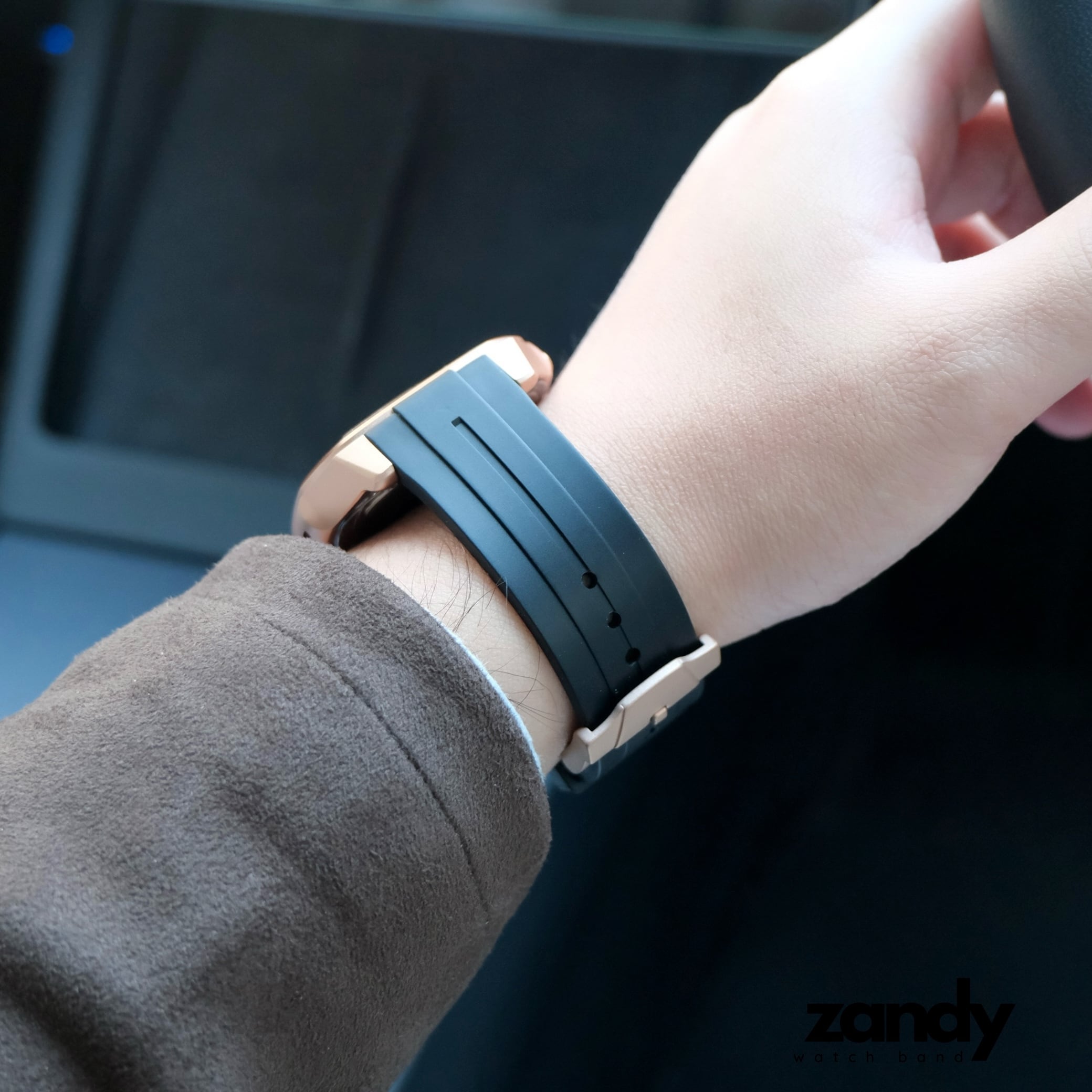 メタルフレーム&TPU一体式バンド】A014 メタルケース+TPUベルト 一体式