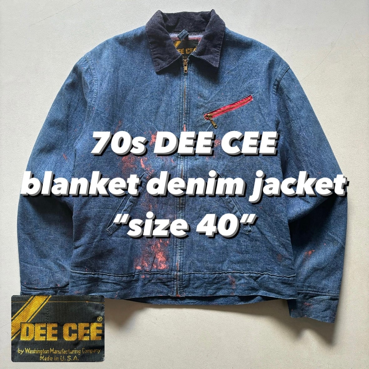 70s DEE CEE blanket denim jacket “size 40” 60年代 70年代 80年代 