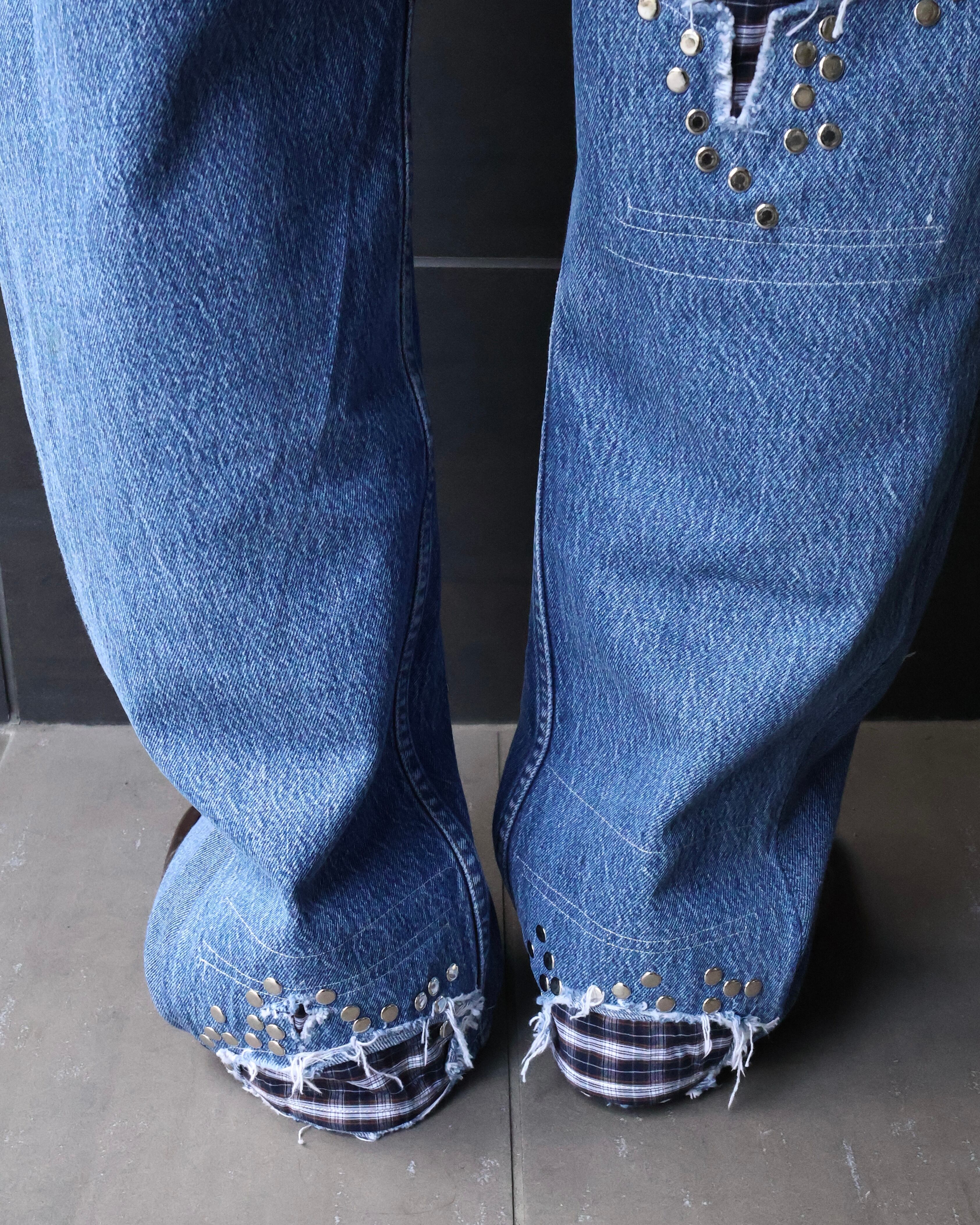Hannah Creak】studded Jeans Wide Leg | blendmarket