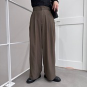 ツータックスラックスPT/ブラウン
