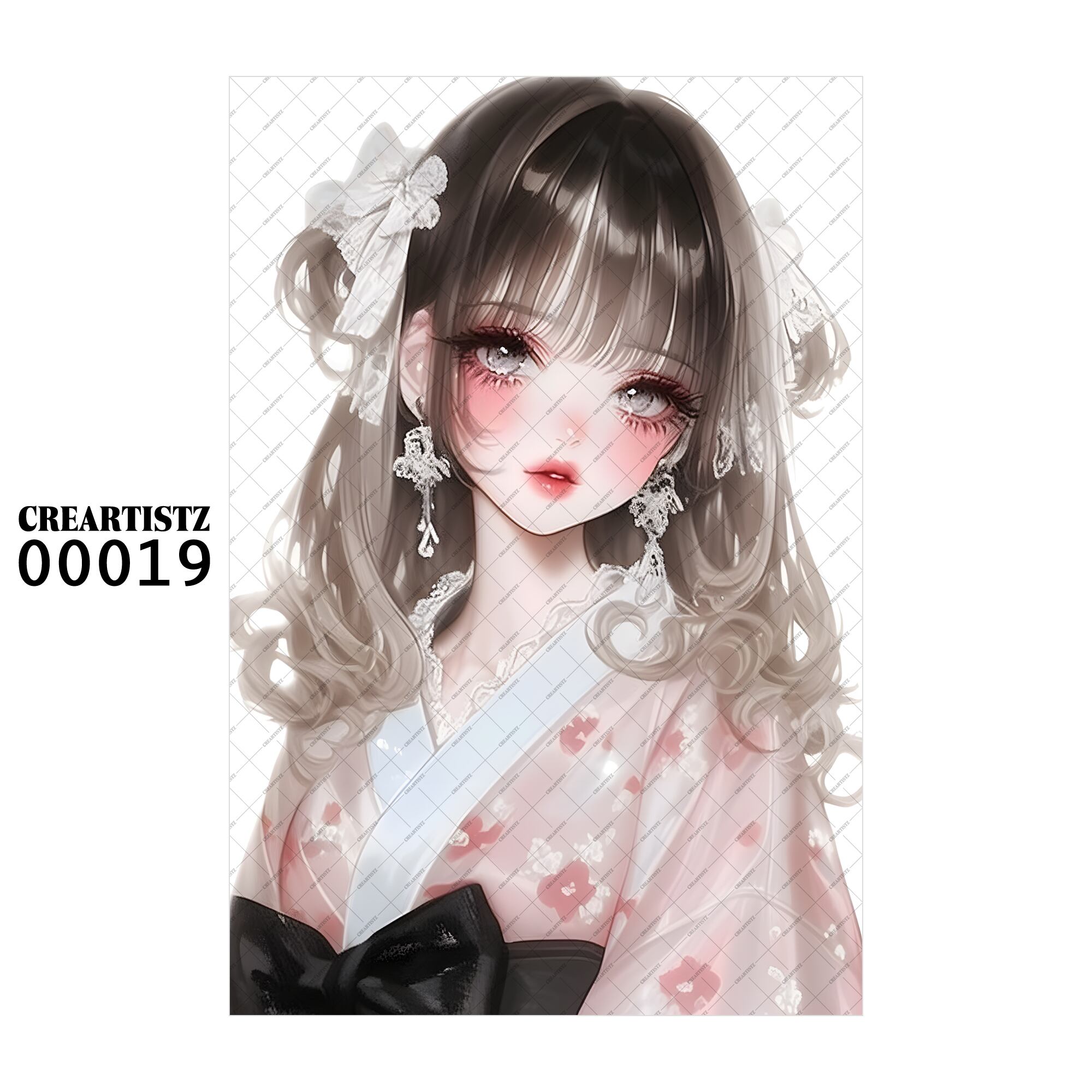 00019 ガール キュート オリジナル ペーパー/ステッカー 4枚セット CREARTISTZ