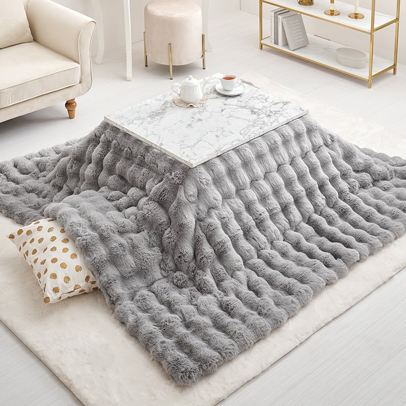 【組立式】大理石柄 カジュアルコタツ＋うす掛け布団2点セット コンパクトサイズ 3色展開 幅75cm