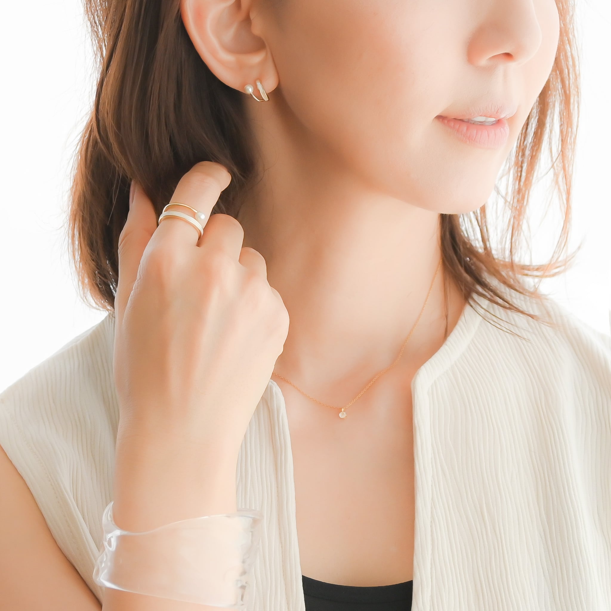 送料無料】フリーサイズリング マザーオプパール調アクリル